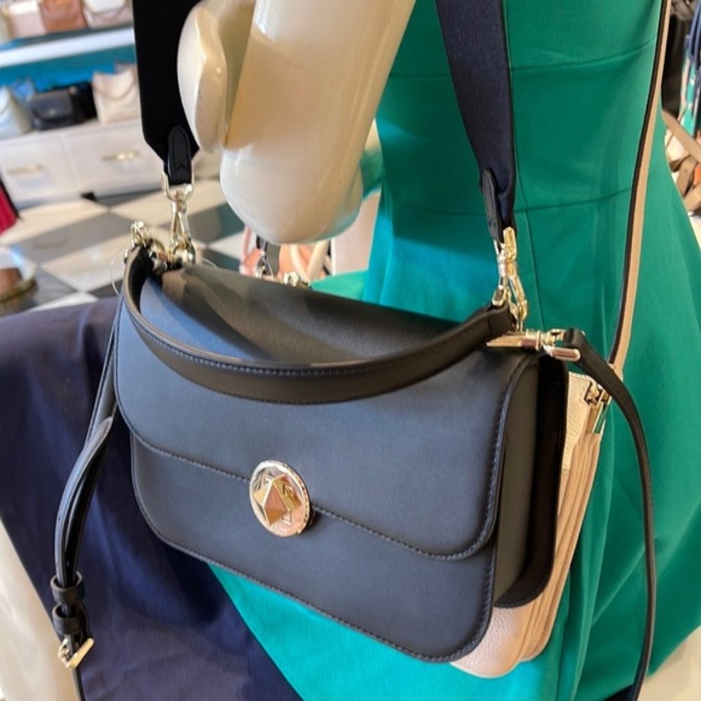 Kate Spade Flap Crossbody Smooth Leather Black - Picture 15 of 16